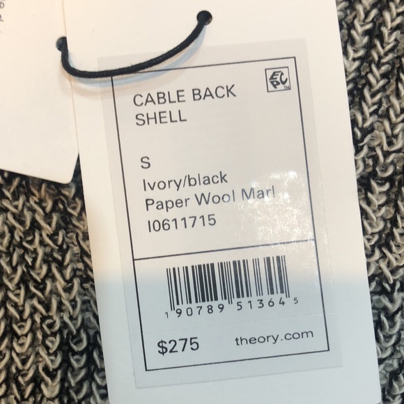 Theory Cable-Back Wool-Blend Shell - Picture 9 of 11